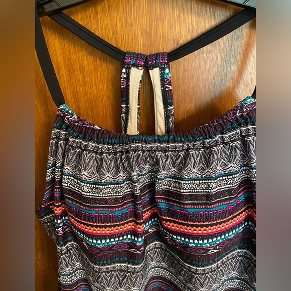 NWT beautiful geometric pattern tankini top from Kona Sol, size 14W - Picture 10 of 13